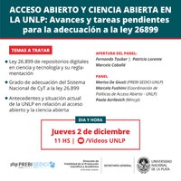 Acceso abierto y ciencia abierta en la UNLP